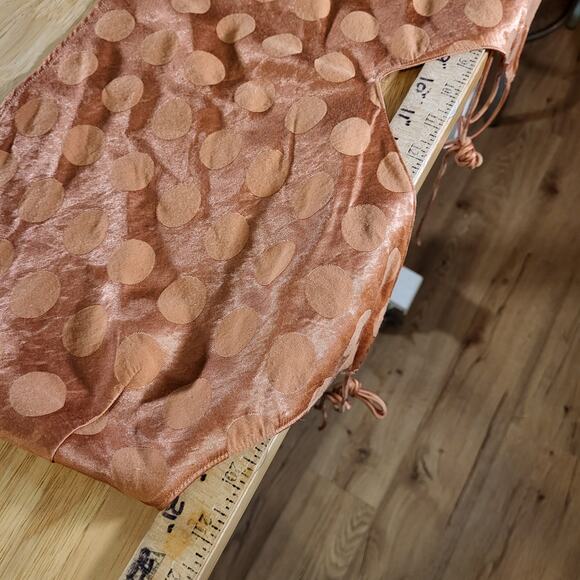 Victoria Secret Burnt Orange Cropped Polka Dot Satin Camisole sz XL - Picture 7 of 9